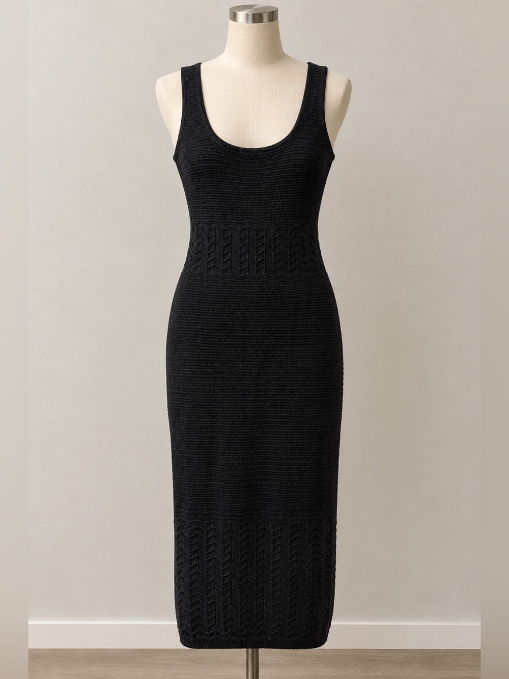 NWT Black Knit Midi Dress